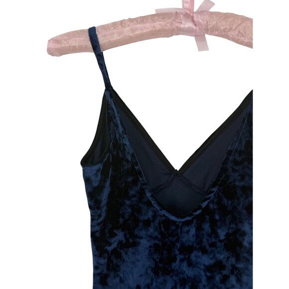 Joe & Elle Crushed Velvet Blue Bodycon Mini Dress • Femme Fatale Siren Vampy Y2K - Picture 8 of 11
